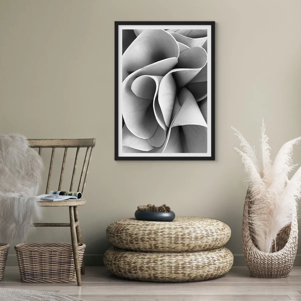 Plakat i sort ramme - Hvad der sker i rummet - 30x40 cm