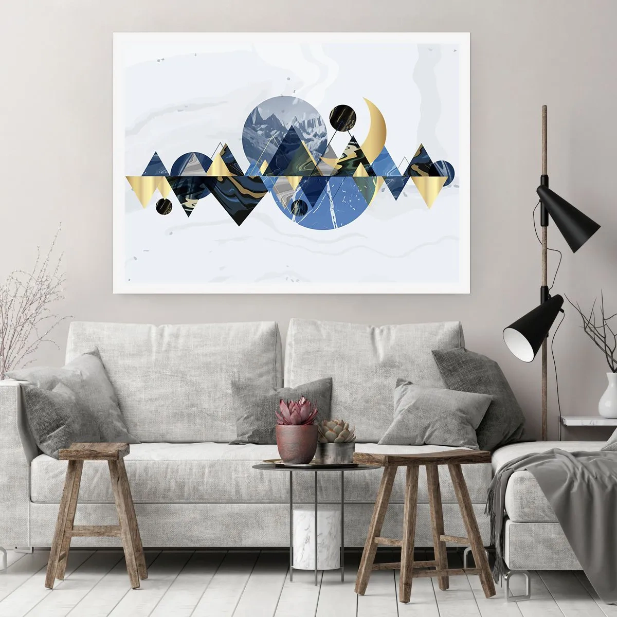 Plakat - Geometrisk landskab - 91x61 cm