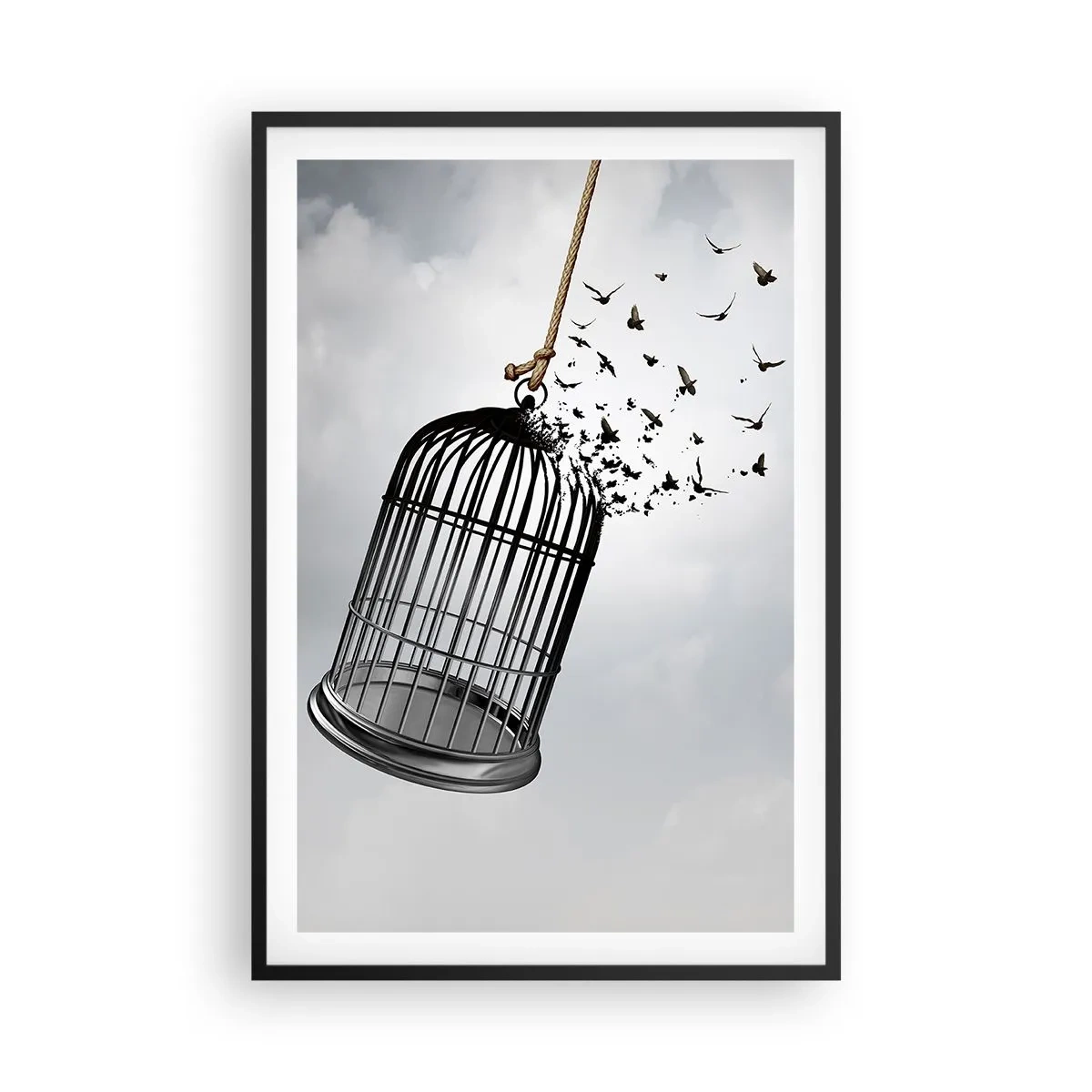 Plakat i sort ramme - Tro...håb...frihed! - 61x91 cm