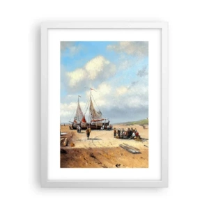 Plakat i hvid ramme - Efter en vellykket fangst - 30x40 cm