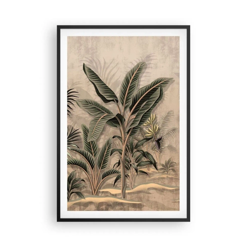 Plakat i sort ramme - Gravering i kolonistil - 61x91 cm