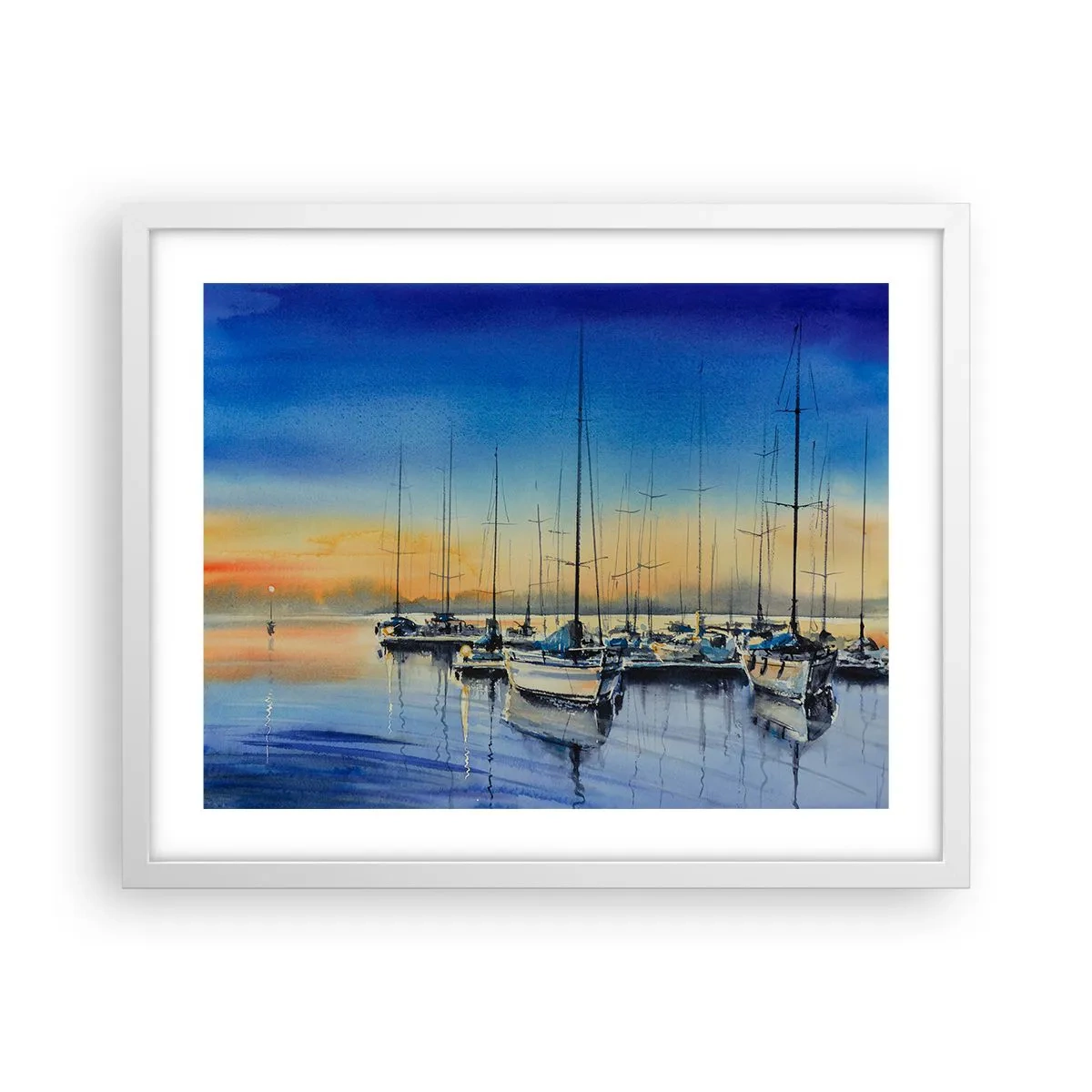 Plakat i hvid ramme - Slutningen på en god dag - 50x40 cm