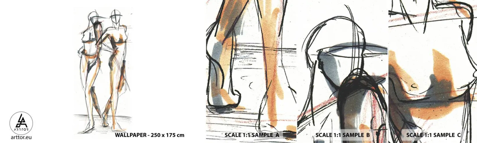 Prøve Fototapet Selvklæbende Deluxe Sticker - En undersøgelse af charme - Grafik, Mode, Moderne kunst - 100x30 cm