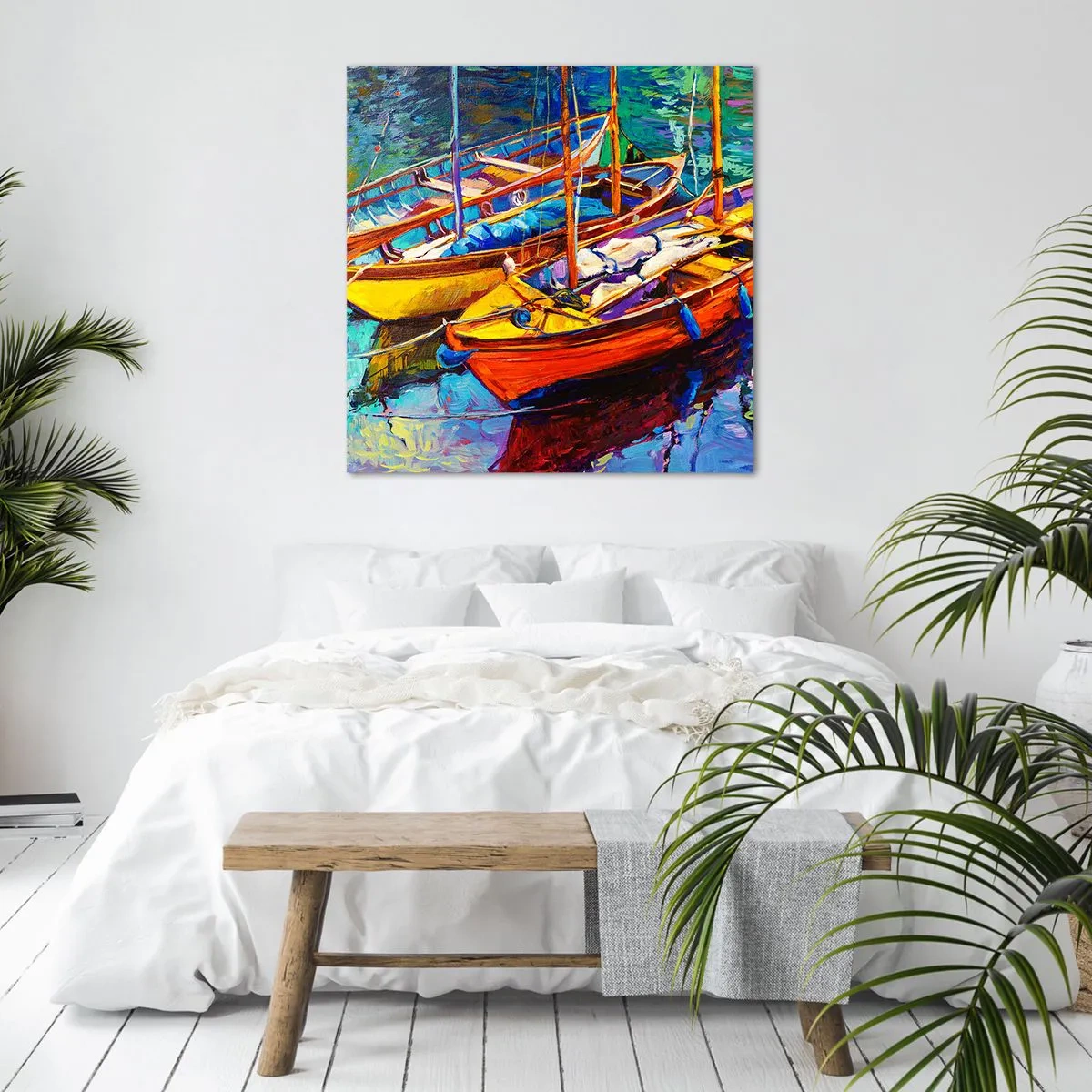 Lærredstryk - Billede på lærred - På vand, der er tykt af farve - 70x70 cm