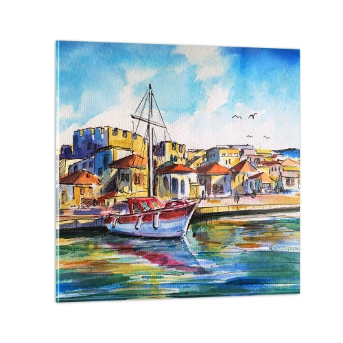 Billede på glas - Regnbue eftermiddag - 30x30 cm