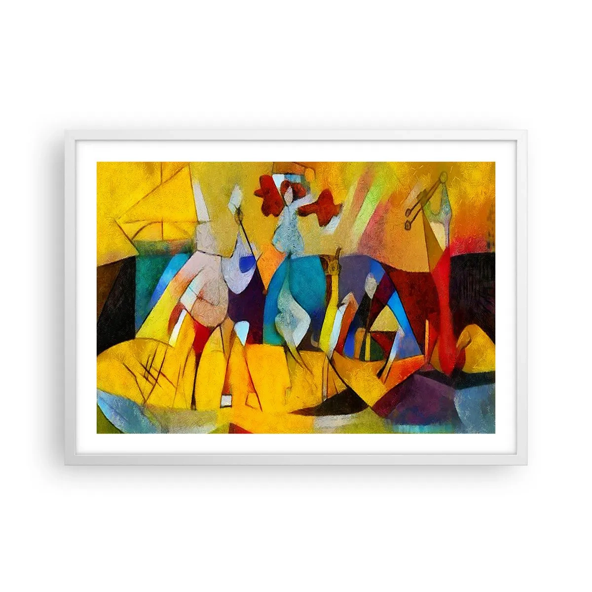 Plakat i hvid ramme - Sol - liv - glæde - 70x50 cm