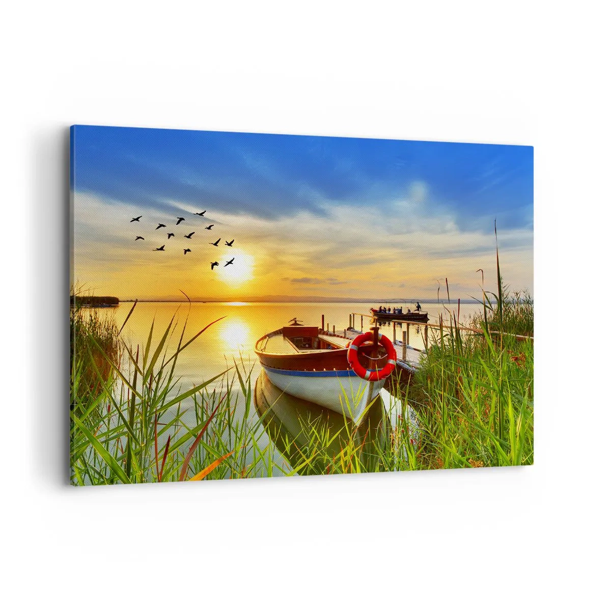 Lærredstryk - Billede på lærred - Skarverne er allerede på vej væk - 100x70 cm