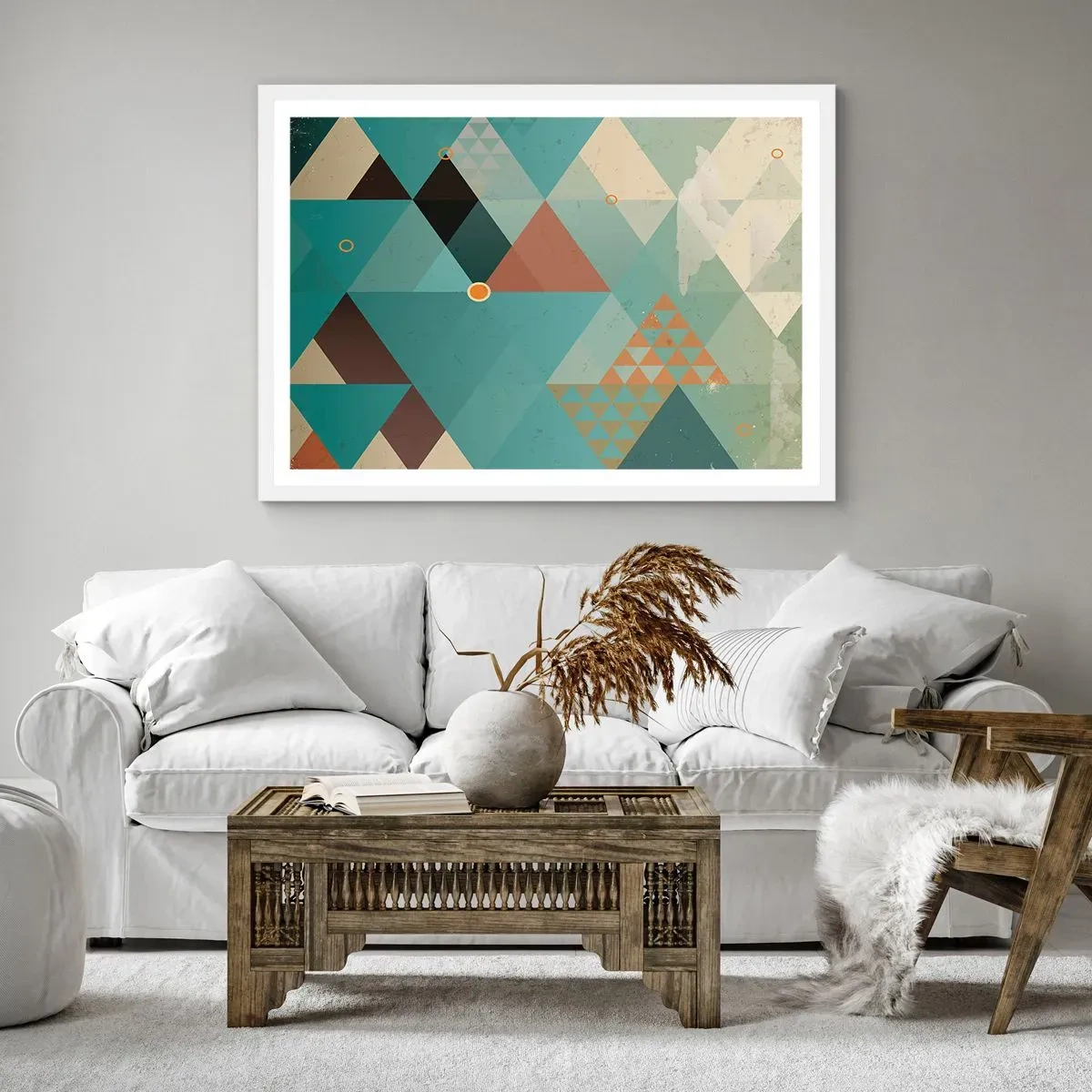 Plakat i hvid ramme - Enhed af mangfoldighed, mangfoldighed af enhed - 50x40 cm