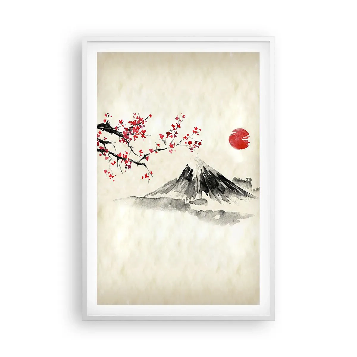 Plakat i hvid ramme - Bliv forelsket i Japan - 61x91 cm