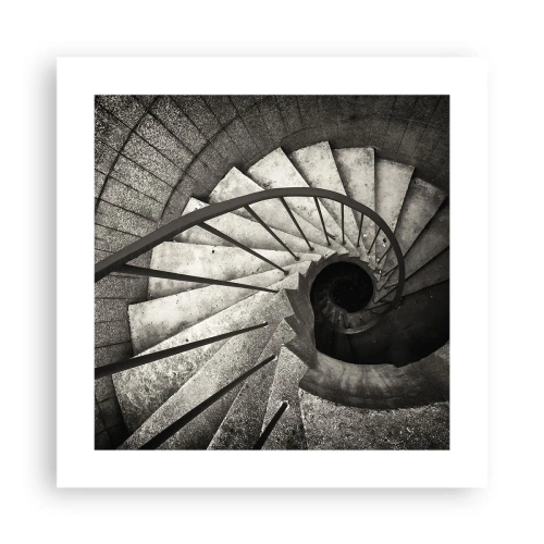 Plakat - Op ad trapperne, ned ad trapperne - 40x40 cm