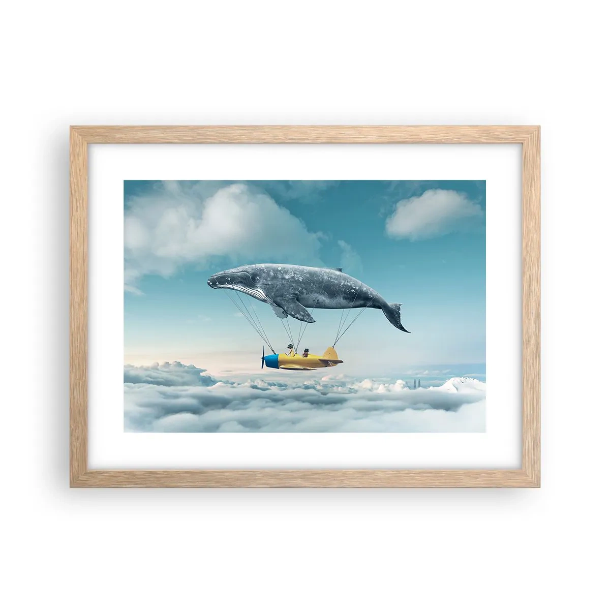 Plakat i ramme af lyst egetræ - Hvorfor ikke? - 40x30 cm