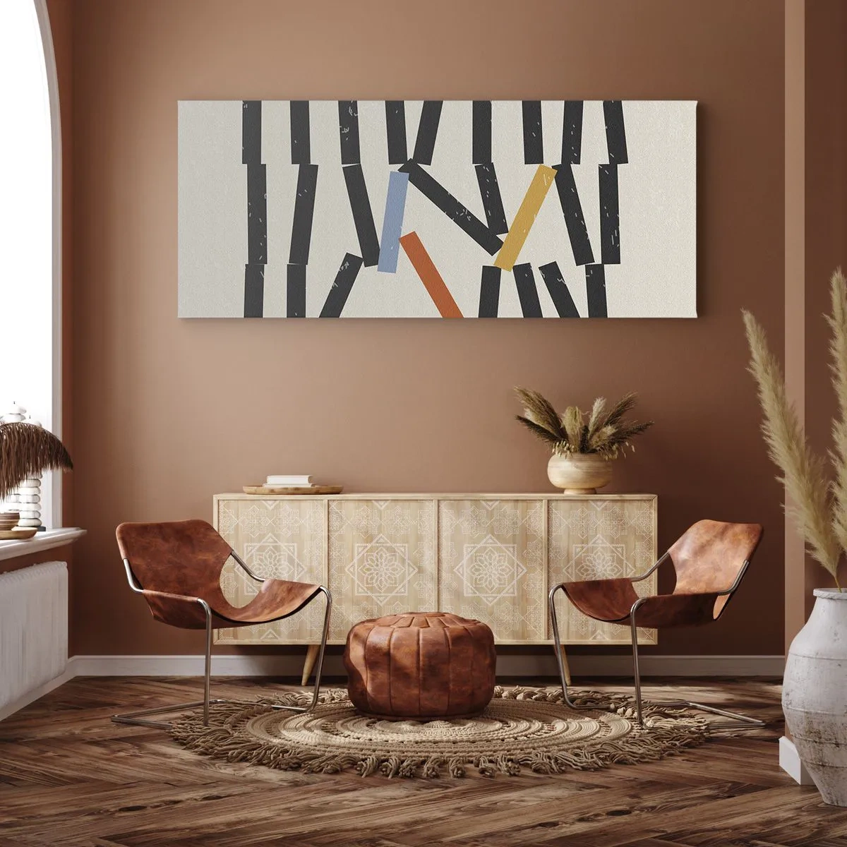 Lærredstryk - Billede på lærred - Dominoer - komposition - 100x40 cm