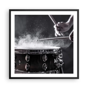 Plakat i sort ramme - Musikkens puls - 60x60 cm