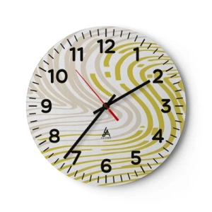 Vægur, Uret - Komposition med et blidt sving - 30x30 cm