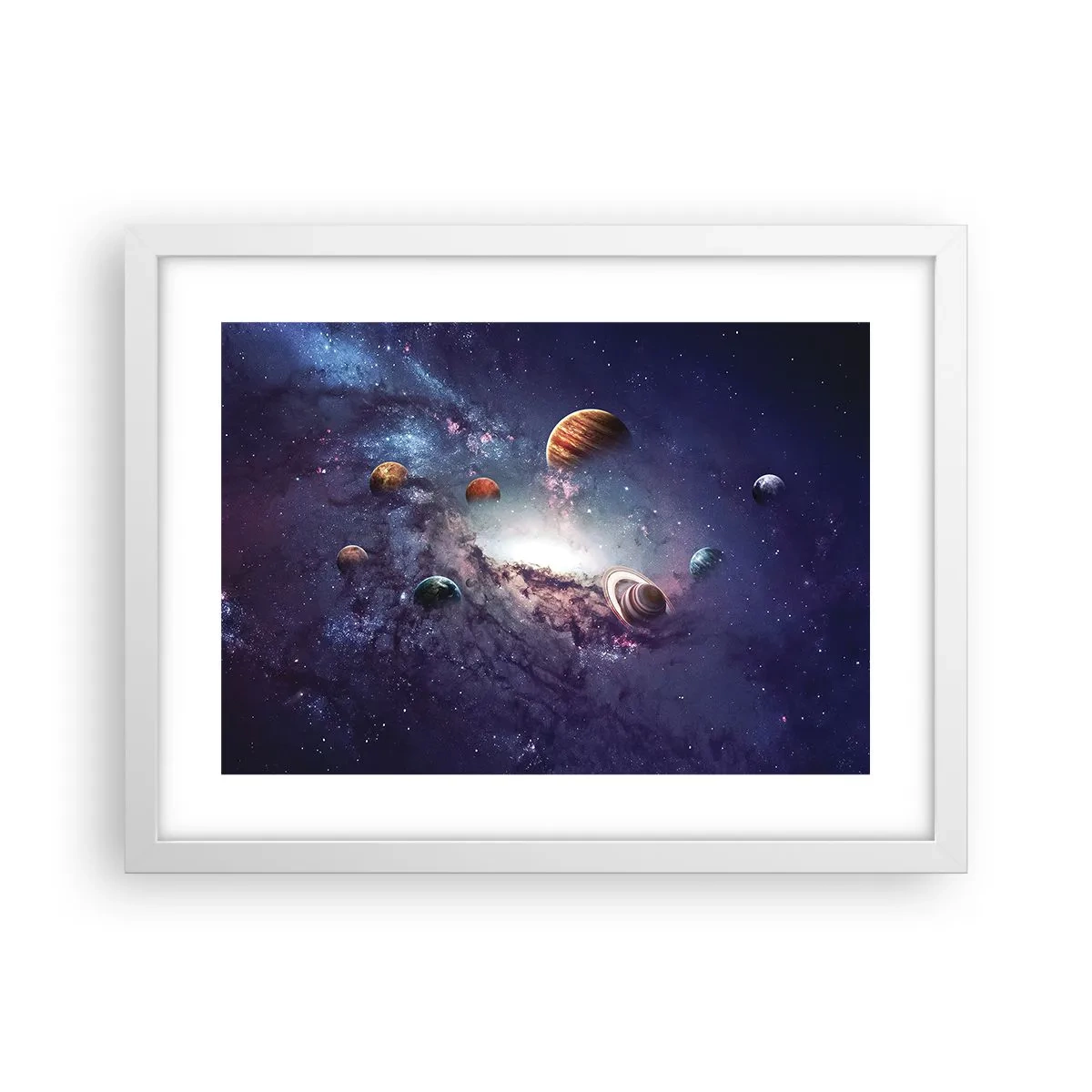 Plakat i hvid ramme - Systemet med soldans - 40x30 cm