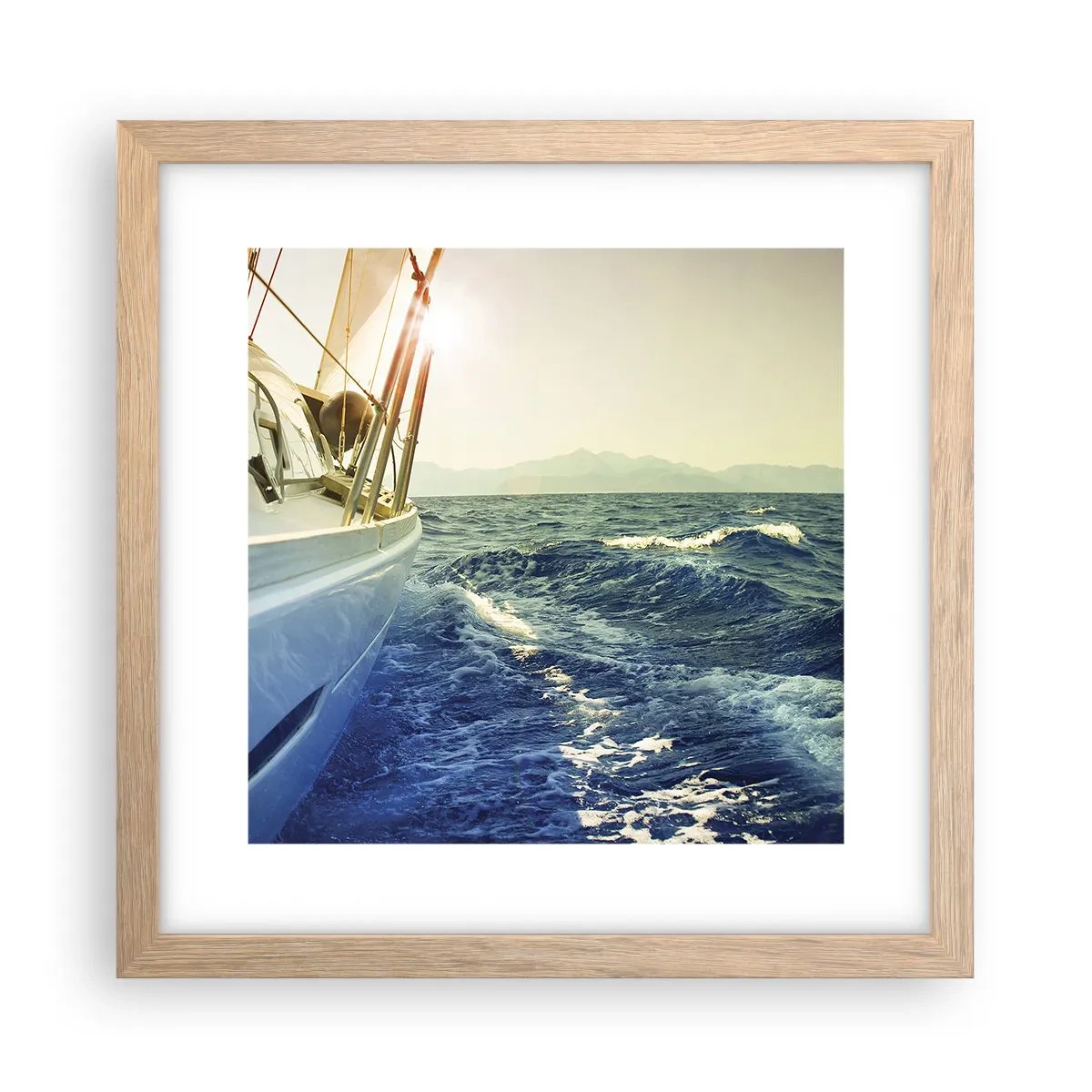 Plakat i ramme af lyst egetræ - For eventyr - 30x30 cm