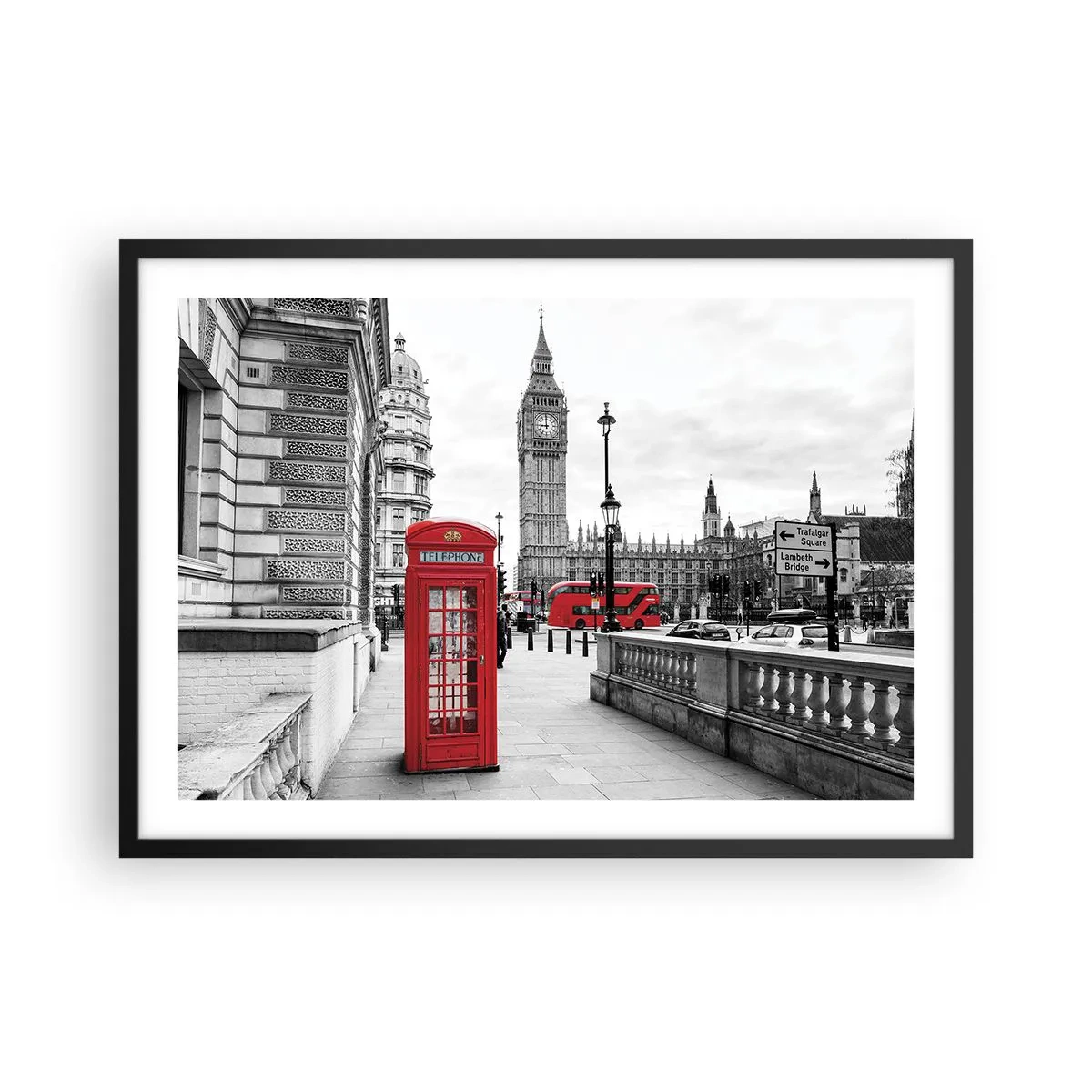Plakat i sort ramme - Uden tvivl, London - 70x50 cm