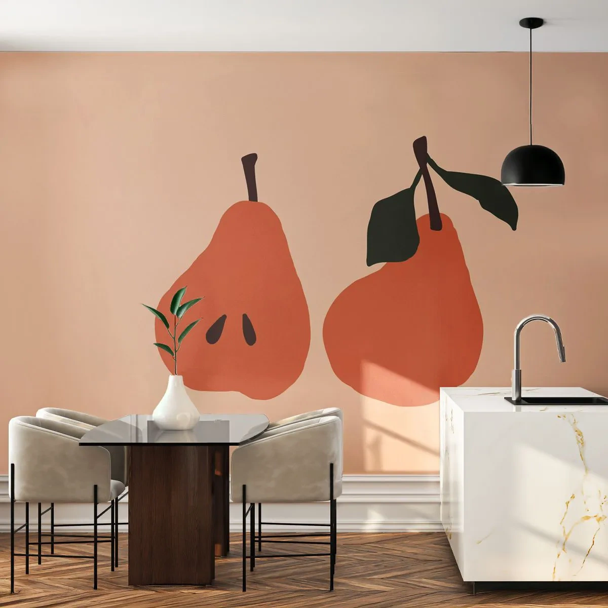 Fototapet Premium Canvas - Sødmen selv - Pære, Frugt, Minimalistisk - 350x256 cm