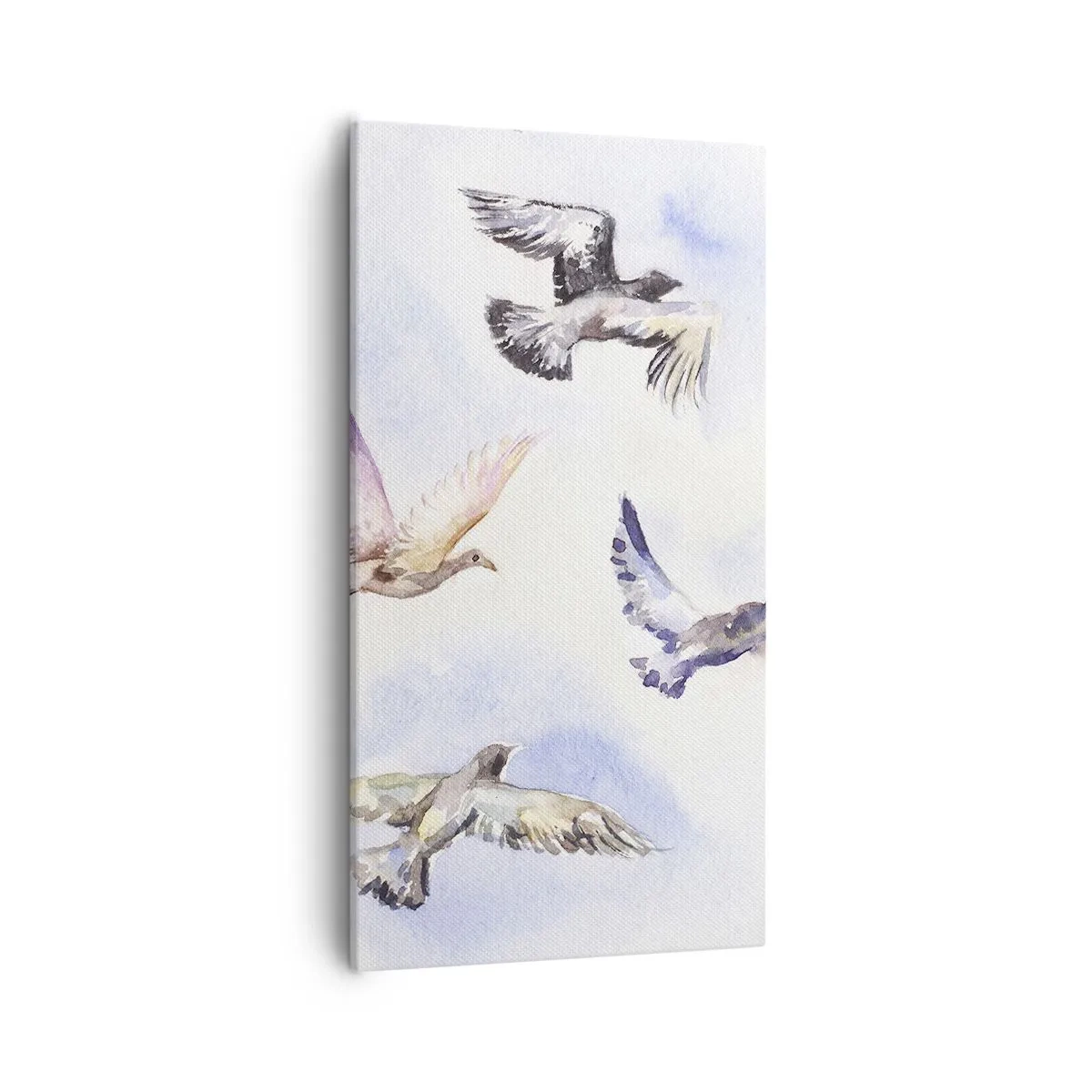 Lærredstryk - Billede på lærred - Frihed i grå og blå - 55x100 cm