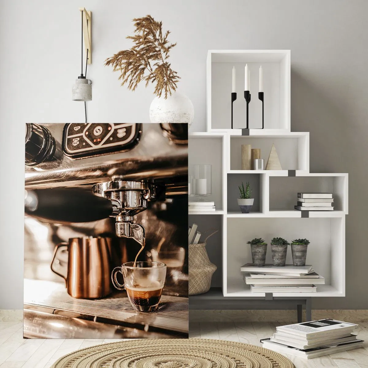 Billede på glas - Kaffens glød - 80x120 cm