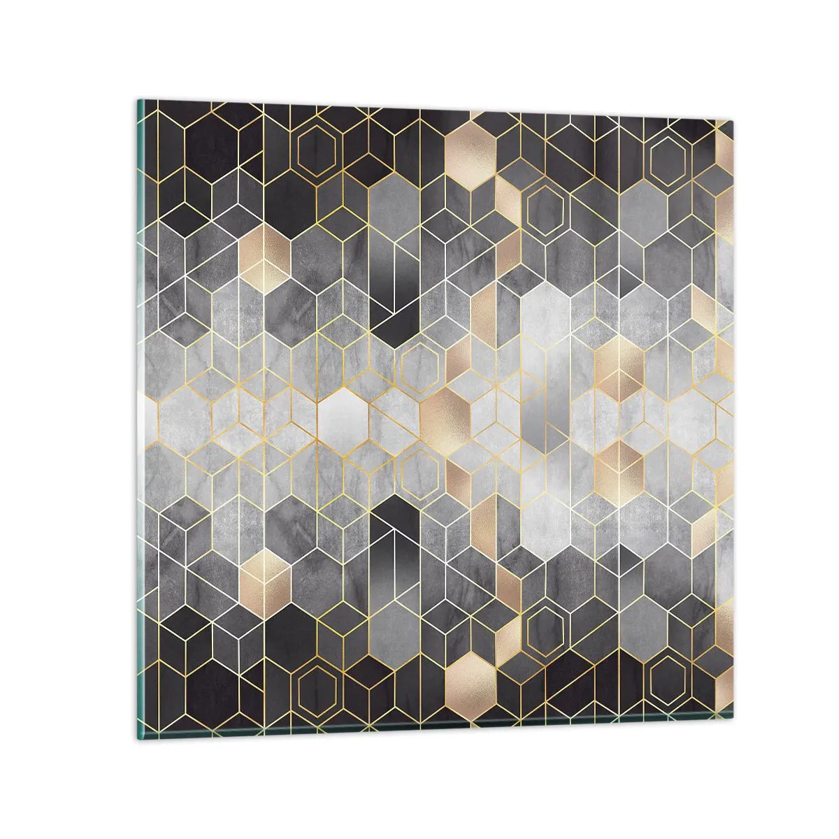 Billede på glas - Sammensætning af diamanter - 70x70 cm