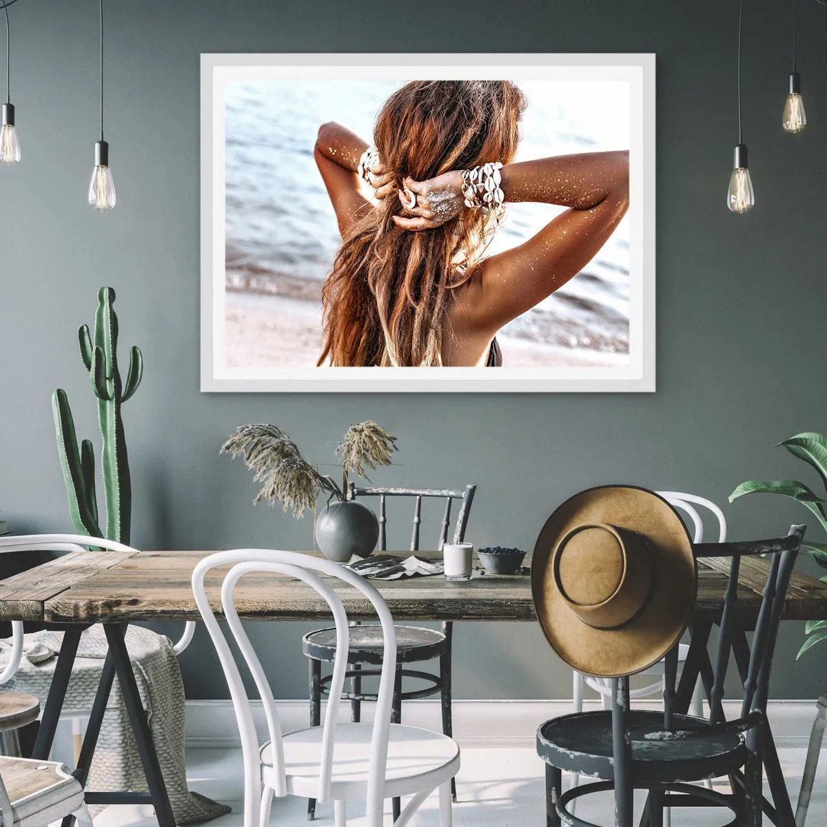 Plakat i hvid ramme - Søster af vand og solskin - 50x40 cm