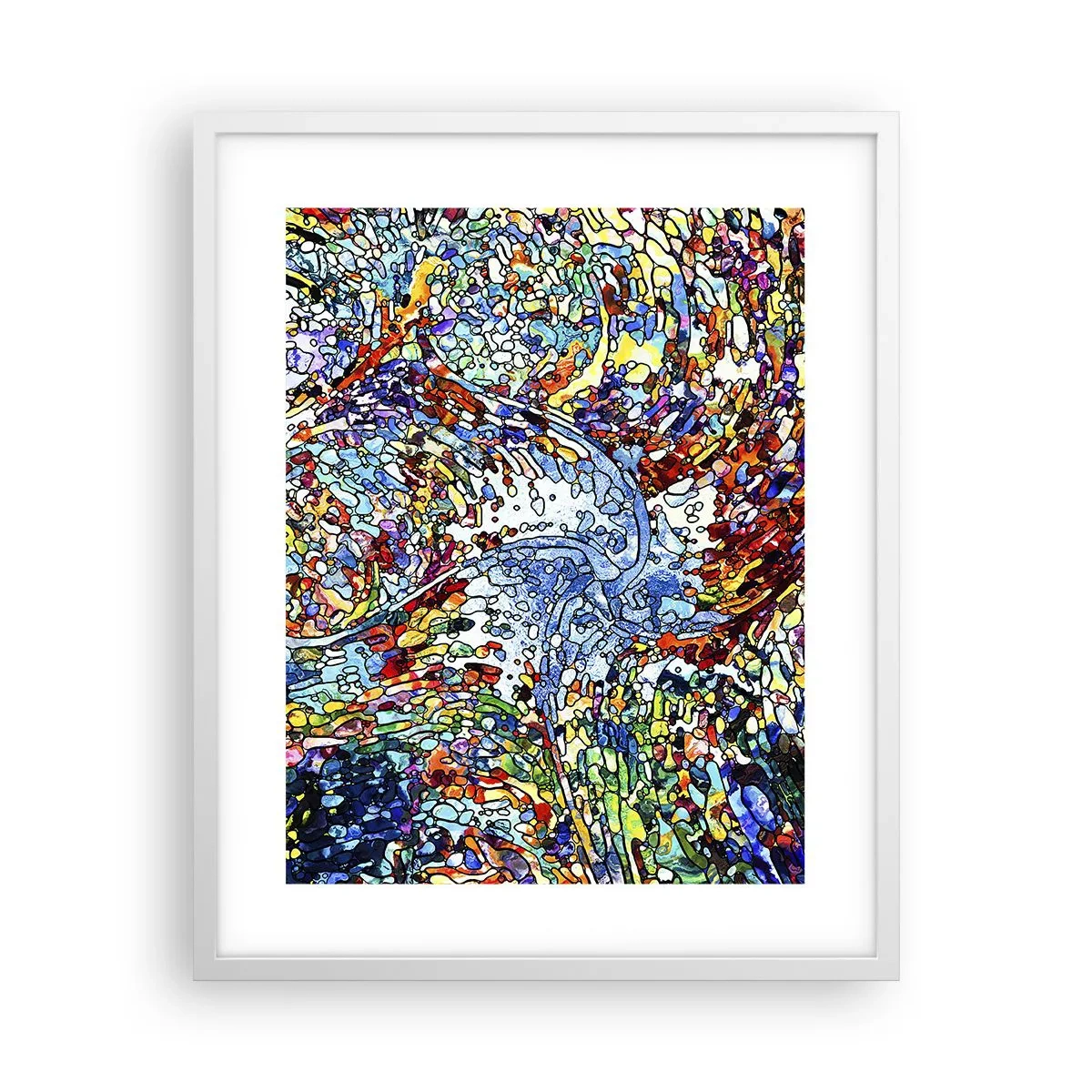 Plakat i hvid ramme - Dråbe af farvet glas - 40x50 cm