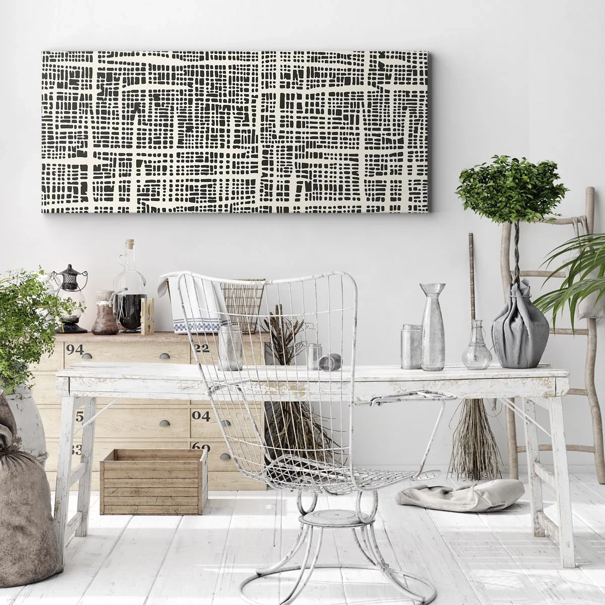 Lærredstryk - Billede på lærred - En sammensætning vævet - 120x50 cm