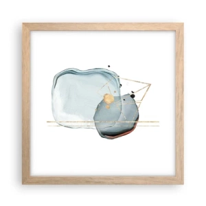 Plakat i ramme af lyst egetræ - En undersøgelse af dråber - 30x30 cm