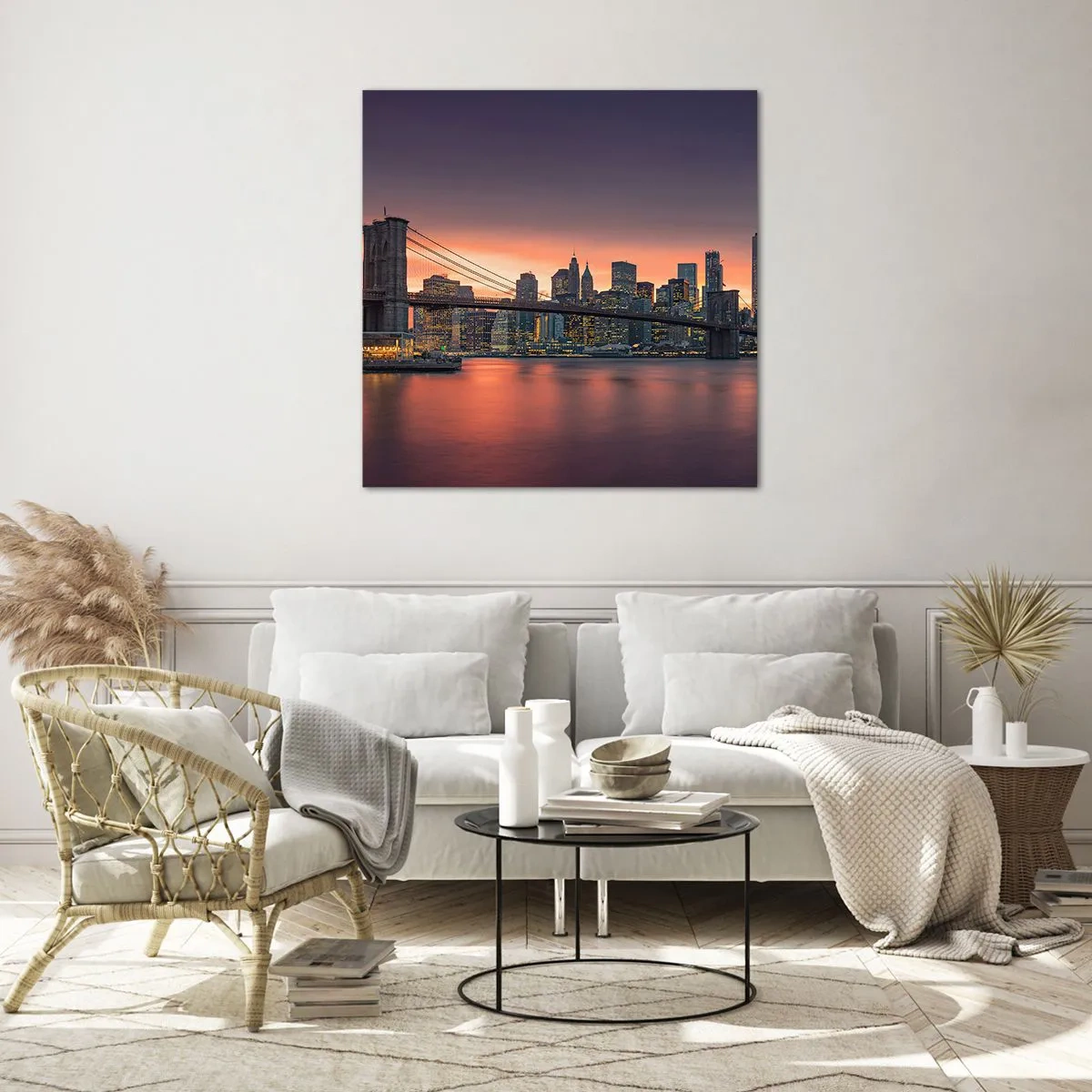 Billede på glas - Sænket i lilla stilhed - 50x50 cm