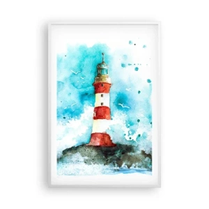 Plakat i hvid ramme - Elementernes enhed - 61x91 cm