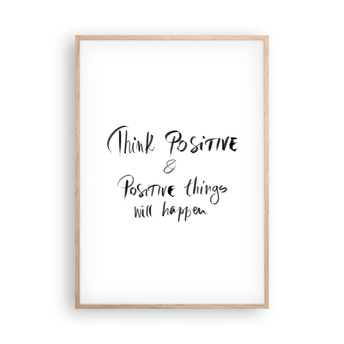 Plakat i ramme af lyst egetræ - Hvordan skal man leve? - 70x100 cm