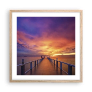 Plakat i ramme af lyst egetræ - Uden ende - 50x50 cm