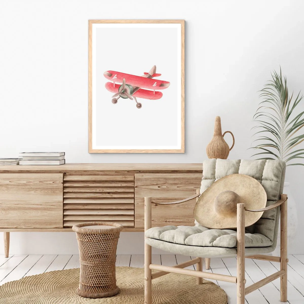 Plakat i ramme af lyst egetræ - Klar til at flyve højt - 61x91 cm