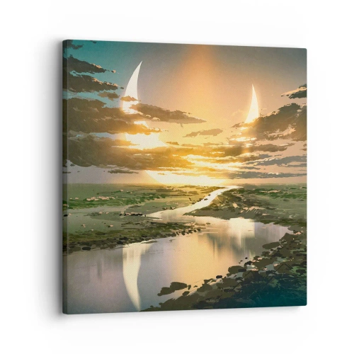 Lærredstryk - Billede på lærred - Et eller andet sted i en galakse langt, langt væk - 30x30 cm