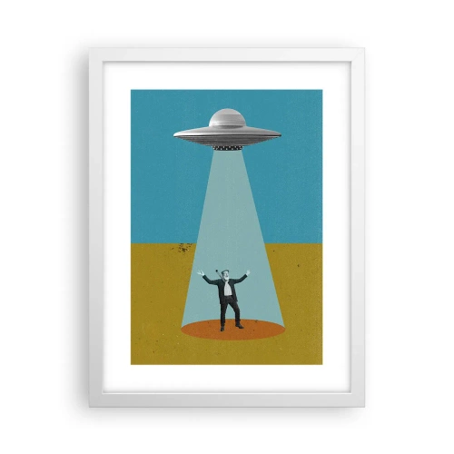 Plakat i hvid ramme - Et tæt møde - 30x40 cm