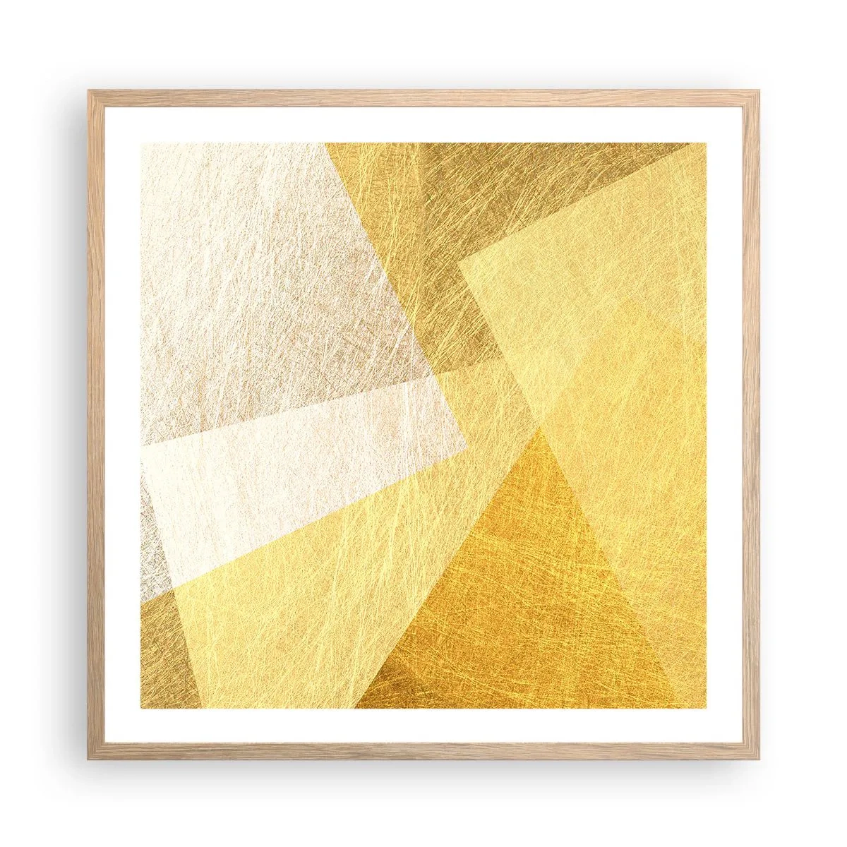 Plakat i ramme af lyst egetræ - Geometriens vejr - 60x60 cm