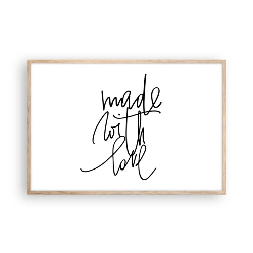 Plakat i ramme af lyst egetræ - Det bedste mærke - 91x61 cm