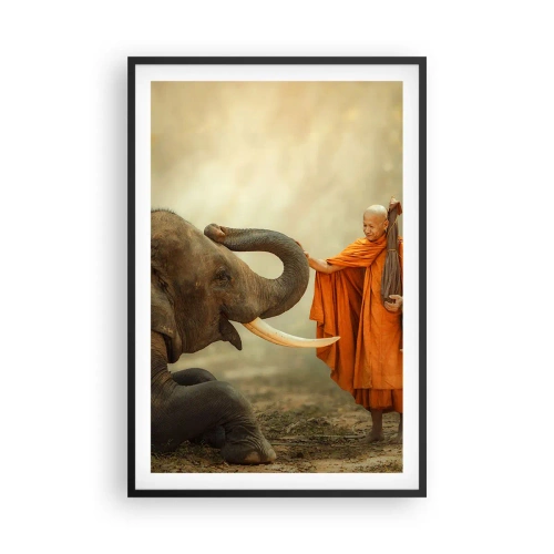 Plakat i sort ramme - Møde på ferien - 61x91 cm