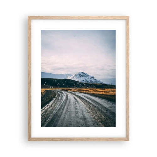 Plakat i ramme af lyst egetræ - I en islandsk atmosfære - 40x50 cm