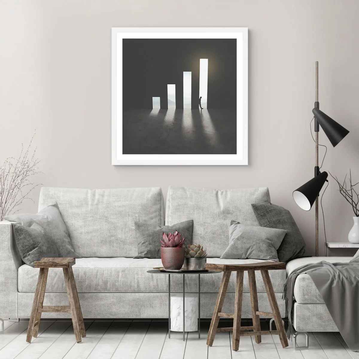 Plakat i hvid ramme - Succes - et indtryk - 30x30 cm