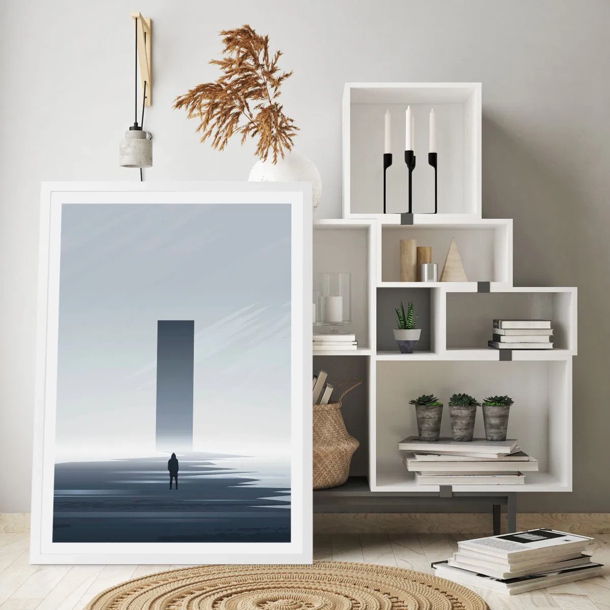 Plakat i hvid ramme - Mulighed eller trussel? - 70x100 cm