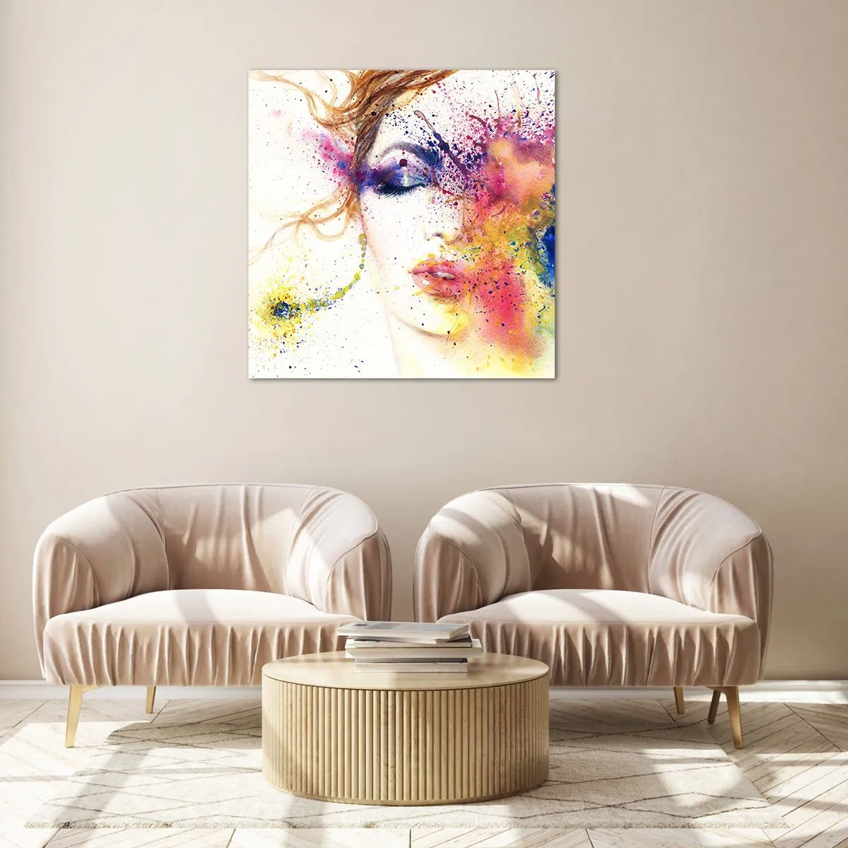 Billede på glas - Regnbue svimmelhed - 60x60 cm