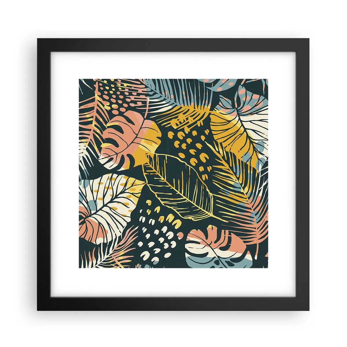 Plakat i sort ramme - Løvrig fantasi - 30x30 cm