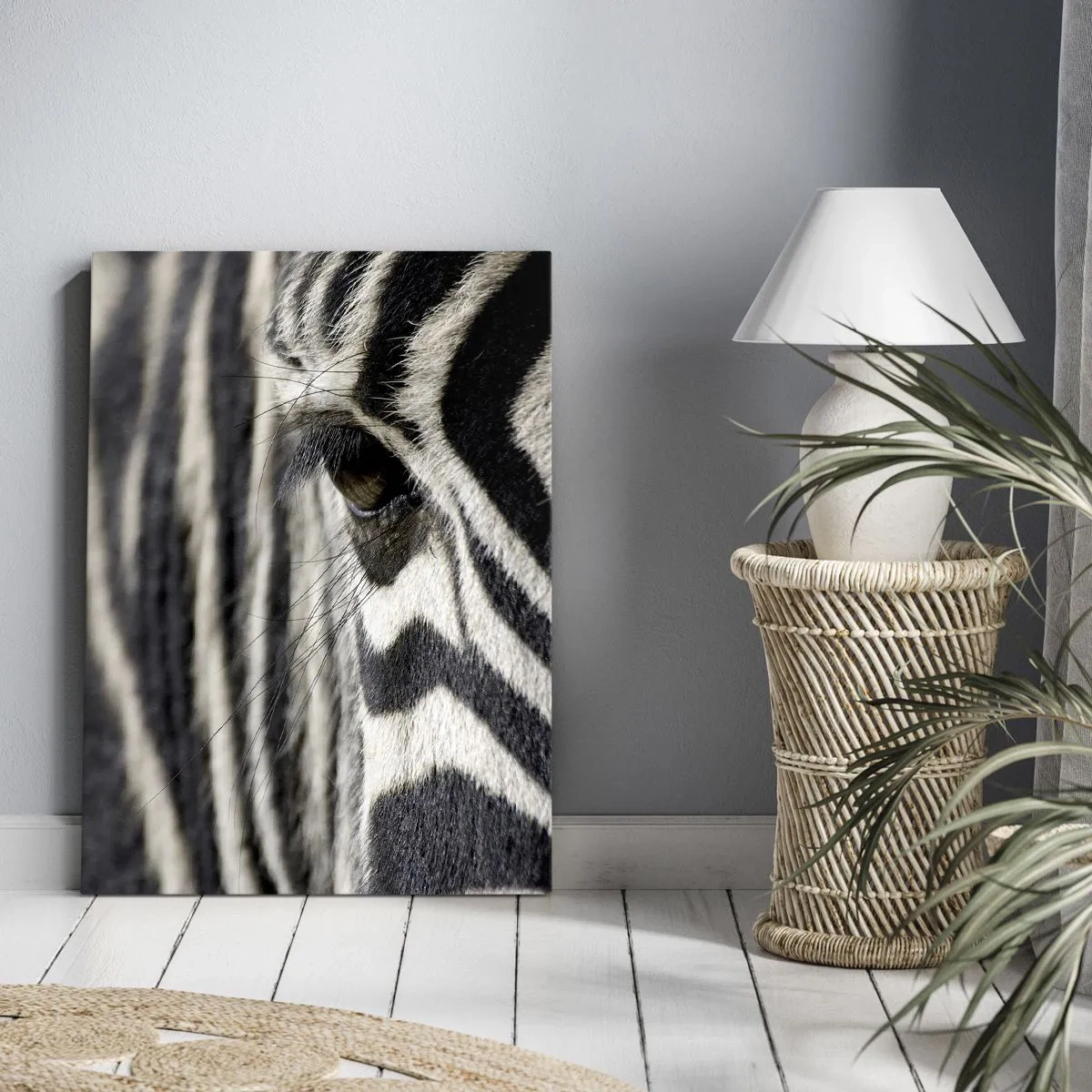 Lærredstryk - Billede på lærred - Stribet portræt - 50x70 cm