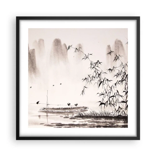 Plakat i sort ramme - Stilhed i rismarkerne - 50x50 cm