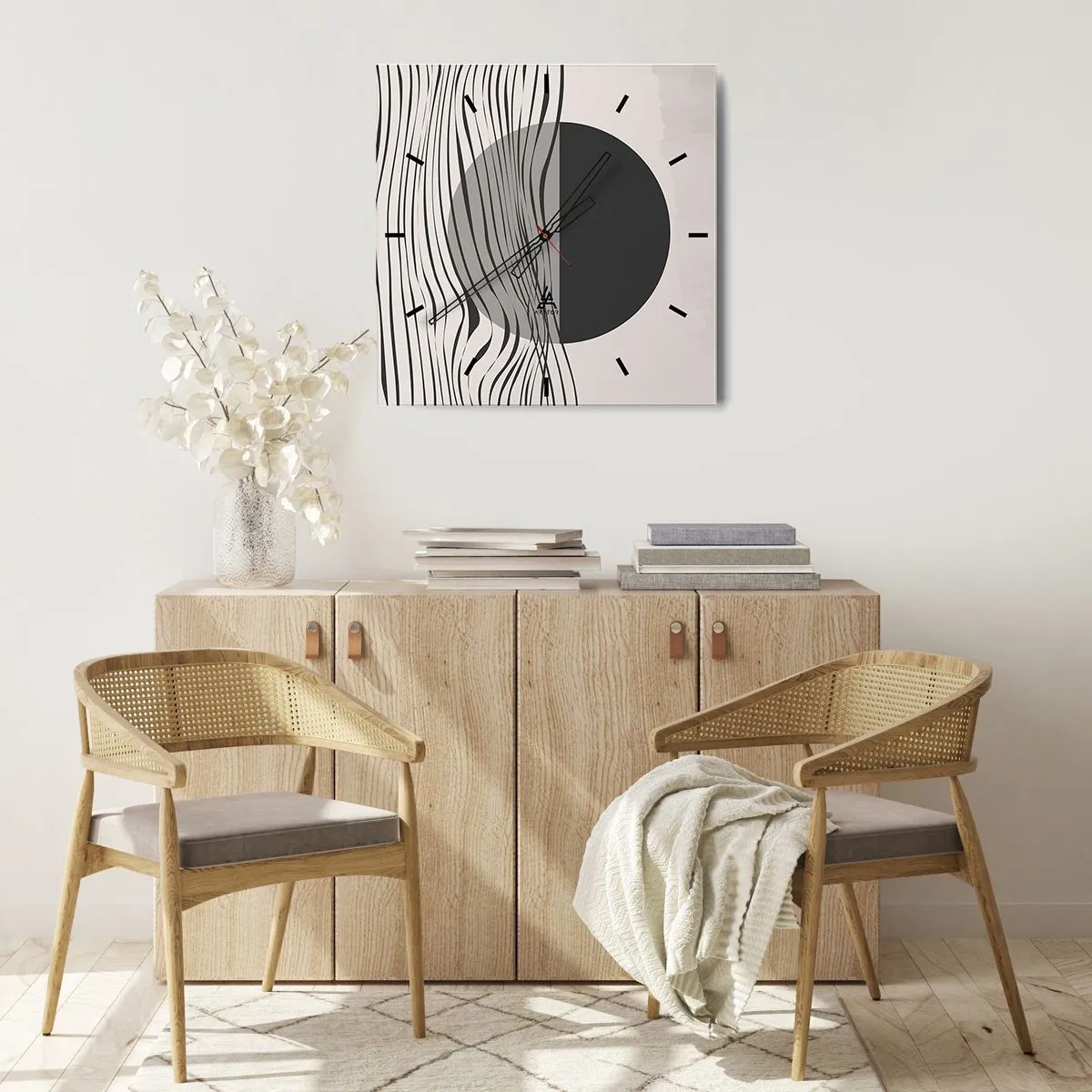 Vægur, Uret - Halvkomposition - 40x40 cm