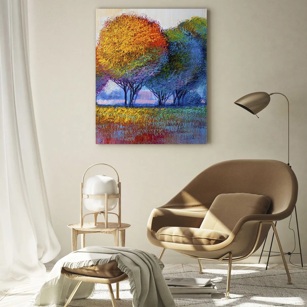 Billede på glas - En klump af piskende farver - 70x100 cm
