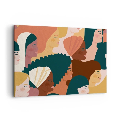 Lærredstryk - Billede på lærred - Kun kvindelighed - 120x80 cm