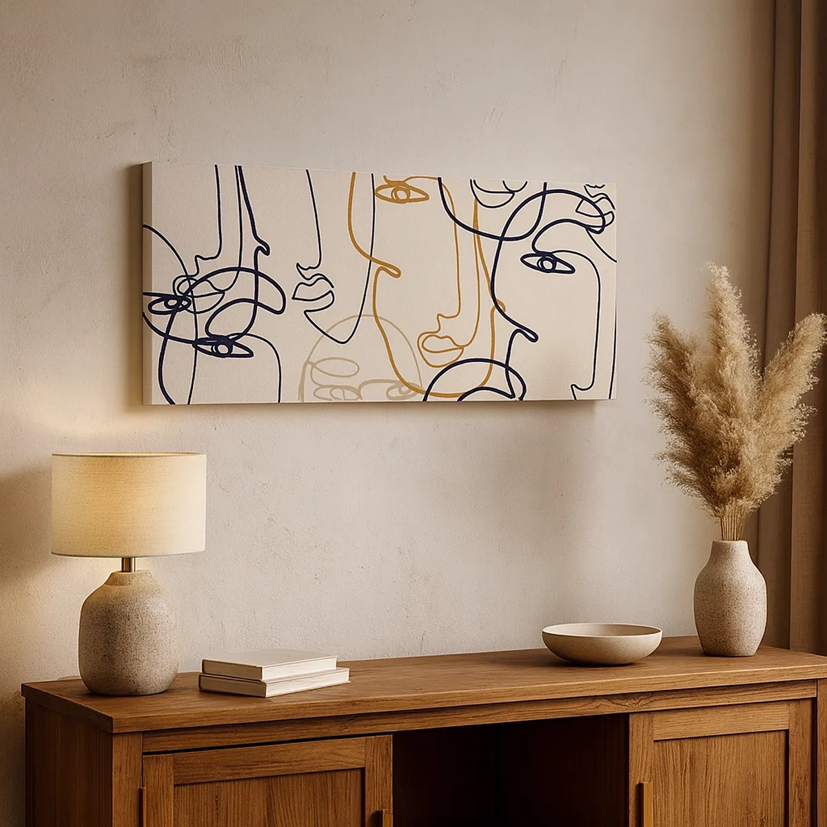 Lærredstryk - Billede på lærred - Portræt ganget med hinanden - 30x30 cm